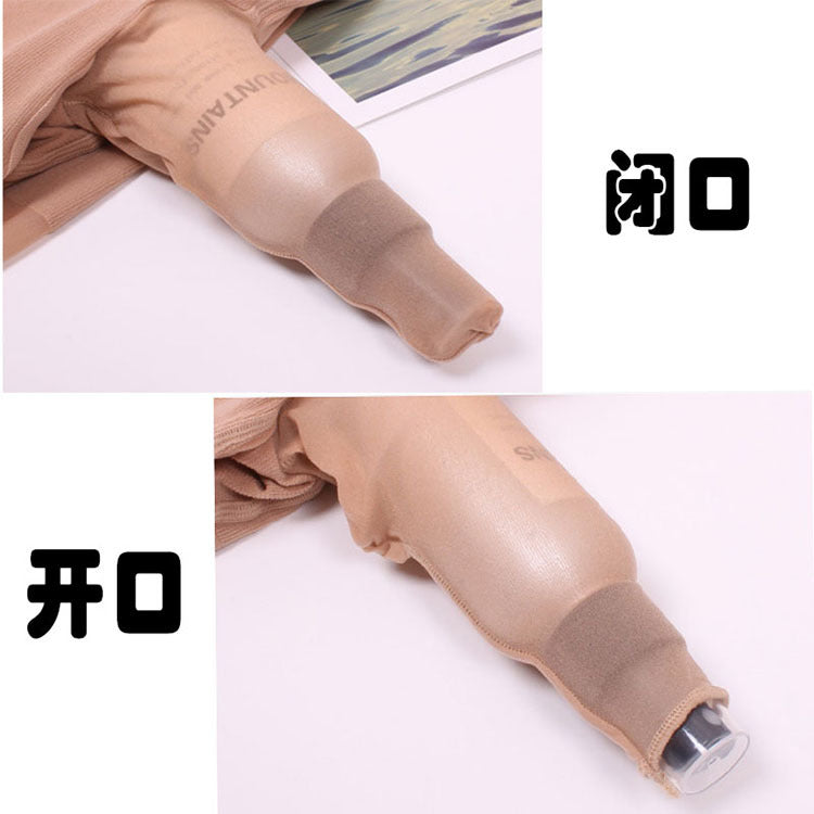 Image of Plus size men's sexual fun one-piece stockings set long sleeve JJ set open gay socks full wrap stockings 8002